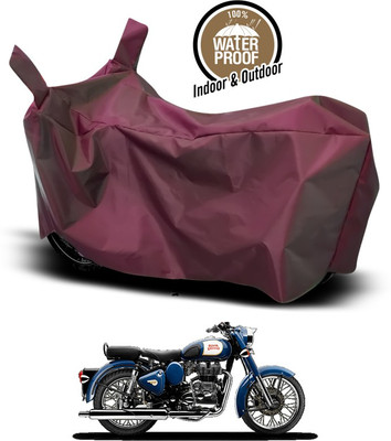 SEBONGO Waterproof Two Wheeler Cover for Royal Enfield(Bullet 350, Maroon)