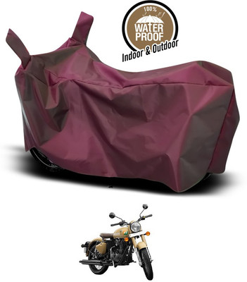 SEBONGO Waterproof Two Wheeler Cover for Royal Enfield(Bullet 350, Maroon)