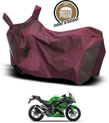 ANTHUB Waterproof Two Wheeler Cover for Kawasaki(Ninja 300, Maroon)