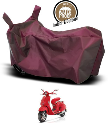 ANTHUB Waterproof Two Wheeler Cover for Vespa(Vespa, Maroon)