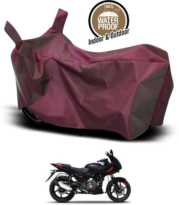 SEBONGO Waterproof Two Wheeler Cover for Bajaj(Pulsar 180 DTS-i, Maroon)
