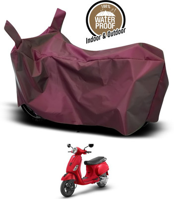 ANTHUB Waterproof Two Wheeler Cover for Vespa(Vespa, Maroon)
