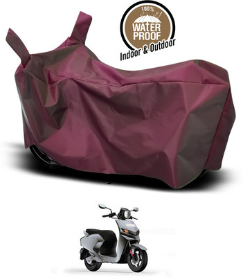 SEBONGO Waterproof Two Wheeler Cover for 22Motors(Flow, Maroon)