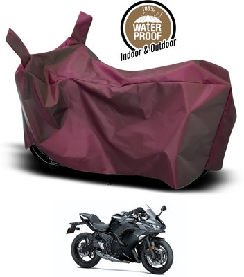 ANTHUB Waterproof Two Wheeler Cover for Kawasaki(Ninja 650, Maroon)