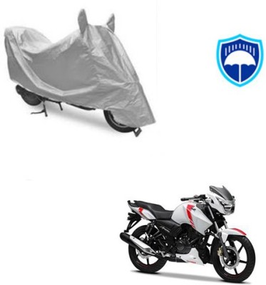 SRENTERPRISES Two Wheeler Cover for TVS(Apache RTR 160, Silver)