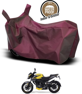 SEBONGO Waterproof Two Wheeler Cover for Bajaj(Pulsar 200 NS DTS-i, Maroon)
