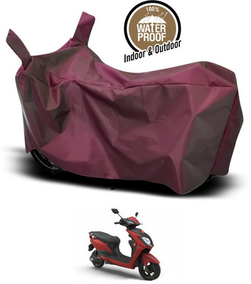SEBONGO Waterproof Two Wheeler Cover for Indus(Yo, Maroon)