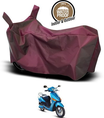 ANTHUB Waterproof Two Wheeler Cover for Hero(Electric Optima, Maroon)