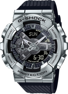 CASIO GM-110-1ADR G-SHOCK Silver Dial Black Resin Strap Analog-Digital Watch  - For Men