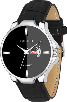 Casado All Black Day and Date Functioning Two Tone Dial Water Resistant Quartz All Black Day and Date Functioning Two Tone Dial Water Resistant Quartz Analog Watch  - For Men