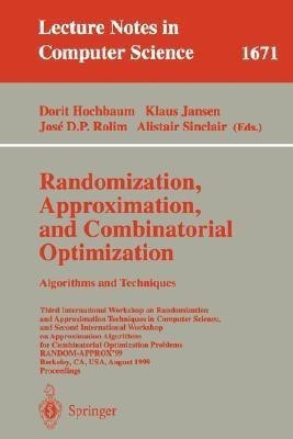 Randomization, Approximation, and Combinatorial Optimization. Algorithms and Techniques(English, Paperback, unknown)