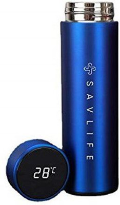SWISS WONDER ™IVX - LK - 937 - Smart LED Active Temperature Display Indicator Double Insulated 500 ml Flask(Pack of 1, Blue, Steel)