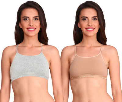 JOCKEY Women Cami Bra Non Padded Bra(Grey, Beige)