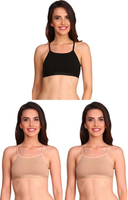 JOCKEY Women Cami Bra Non Padded Bra(Black, Beige)