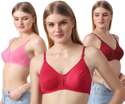 MiYaFi Women Minimizer Non Padded Bra(Maroon, Multicolor, Pink)
