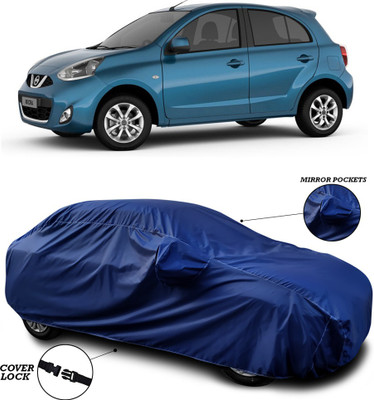 ANTHUB Car Cover For Nissan Micra (With Mirror Pockets)(Blue)