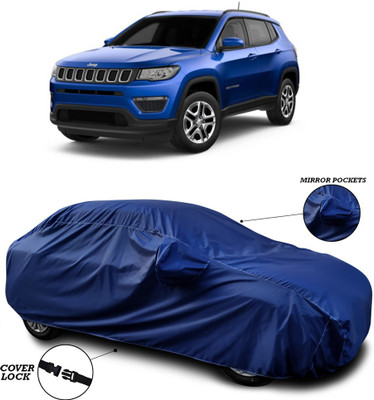 ANTHUB Car Cover For Jeep Compass Facelift (With Mirror Pockets)(Blue)