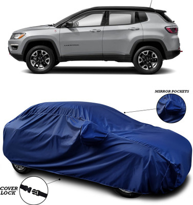SEBONGO Car Cover For Jeep Compass (With Mirror Pockets)(Blue)
