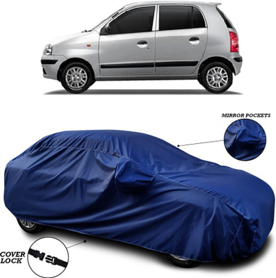 ANTHUB Car Cover For Hyundai Santro Xing (With Mirror Pockets)(Blue)