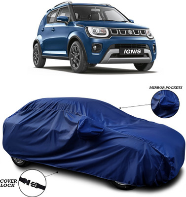 ANTHUB Car Cover For Maruti Suzuki Ignis (With Mirror Pockets)(Blue)