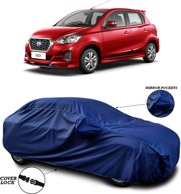 ANTHUB Car Cover For Nissan Go (With Mirror Pockets)(Blue)
