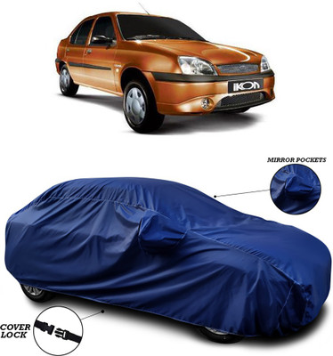 ANTHUB Car Cover For Ford Ikon (With Mirror Pockets)(Blue)
