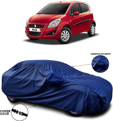 ANTHUB Car Cover For Maruti Suzuki Ritz (With Mirror Pockets)(Blue)
