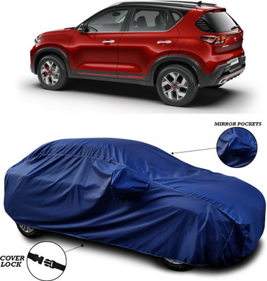SEBONGO Car Cover For Kia Sonet (With Mirror Pockets)(Blue)