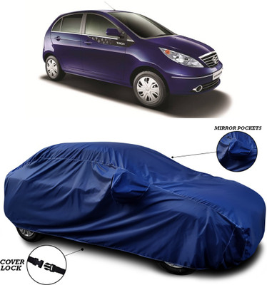 SEBONGO Car Cover For Tata Vista Tech (With Mirror Pockets)(Blue)