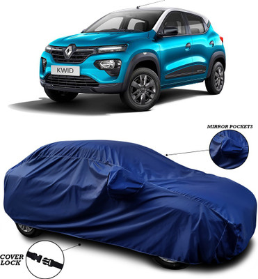 ANTHUB Car Cover For Renault Kwid (With Mirror Pockets)(Blue)