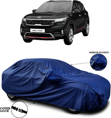 ANTHUB Car Cover For Kia SELTOS (With Mirror Pockets)(Blue)