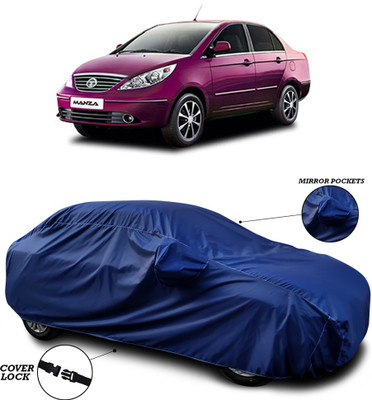 ANTHUB Car Cover For Tata Manza (With Mirror Pockets)(Blue)