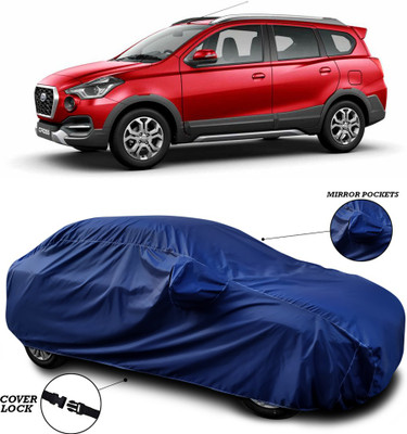 ANTHUB Car Cover For Datsun Go+ (With Mirror Pockets)(Blue)