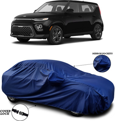 SEBONGO Car Cover For Kia Soul (With Mirror Pockets)(Blue)