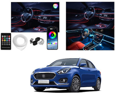 PRTEK LED Car Atmosphere Interior Light with Optic Fibre Cable, EL Neon Strip Lamp (RGB Colour) A141 Car Fancy Lights(Multicolor)