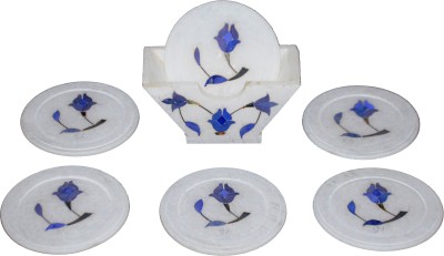 ORIENTALs Round Reversible Marble Coaster Set(Pack of 6)