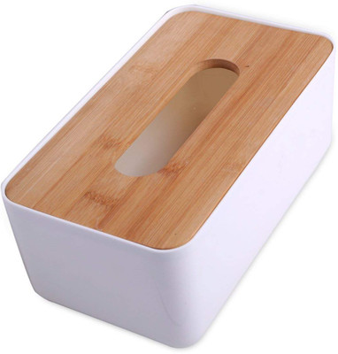 Bloriza 1 Compartments Plastic Tissue papper holder(White)