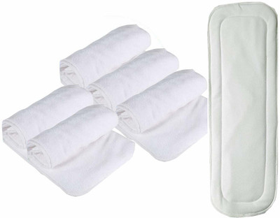 DOMENICO (Pack of 6)Washable Cloth Diaper Nappies Wet-Free Inserts(5 Layer Insert)
