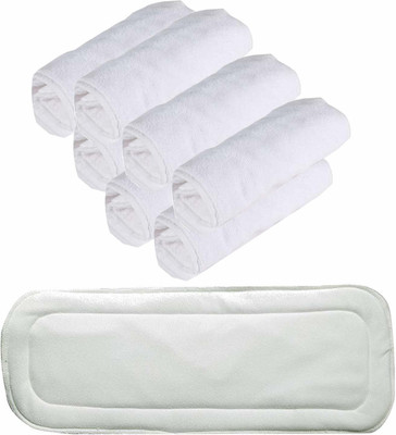 DOMENICO (Pack of 8)Washable Cloth Diaper Nappies Wet-Free Inserts(5 Layer Insert)