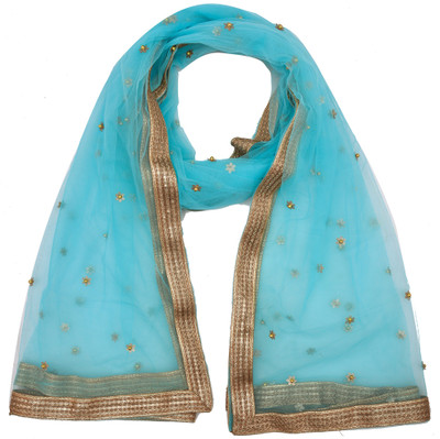 WHITEHEAVEN Net Embellished Women Dupatta