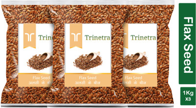 Trinetra Best Quality Alsi (Flaxseed)-1Kg (Pack Of 3) Brown Flax Seeds(3 x 1000 g)
