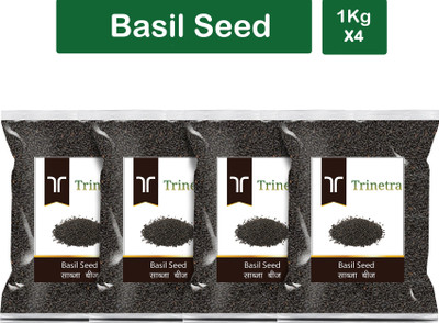 Trinetra Best Quality Sabja Seeds (Basil)-1Kg (Pack Of 4) Basil Seeds(4 x 1000 g)