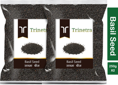 Trinetra Best Quality Sabja Seeds (Basil)-250gm (Pack Of 2) Basil Seeds(2 x 250 g)