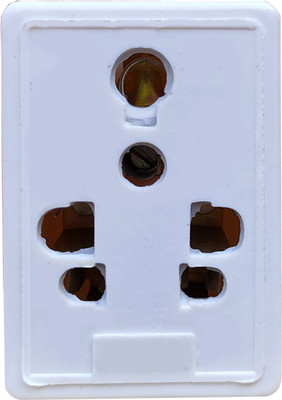 Hiru 6 to 16 Amp 3 Pin Universal Multiplug Socket with 2 Extra 2 pin Ports 3 Pin Multiplug Socket Three Pin Plug(White)