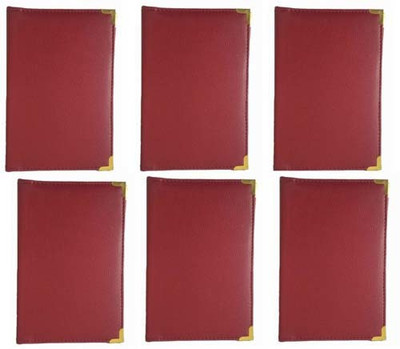 Greeshma Leather Restaurant, Hotel Guest Check Bill Presenter Holder, Bill Folder, Leather(Set Of 5, Red)
