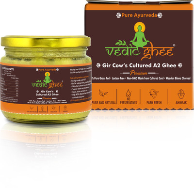 Vedic Ghee Kesariya Farm Gir Cow's Pure A2 Ghee 250 ml Glass Bottle