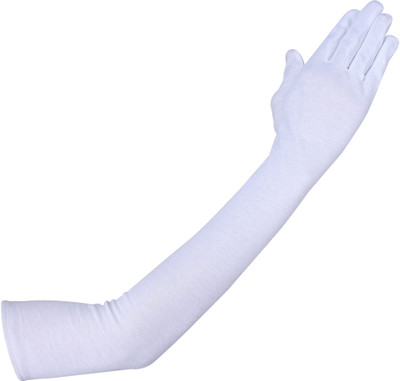 Ahom Cotton Arm Sleeve For Men & Women(Free, White)