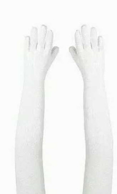 Buyra Cotton Arm Sleeve For Men & Women(Free, White)