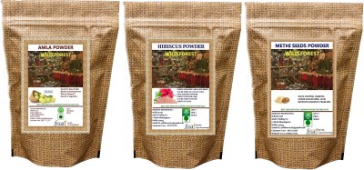 WILD FOREST AMLA POWDER , HIBISCUS POWDER , METHI POWDER (50 GM EACH)(150 g)