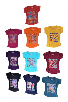 Apt One Baby Girls Casual Pure Cotton Top(Multicolor, Pack of 10)